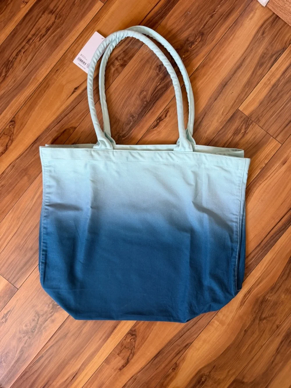 NWT Athleta Light-to-Dark Blue Ombre Canvas Tote